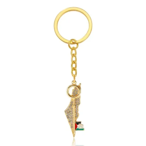 Palestine Map Rhinestone Keychain - Premium Palestinian cola