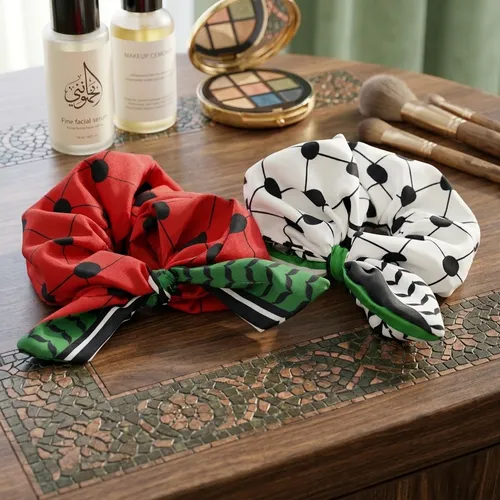 palestine keffiyeh hair scrunchie - Premium Palestinian cola